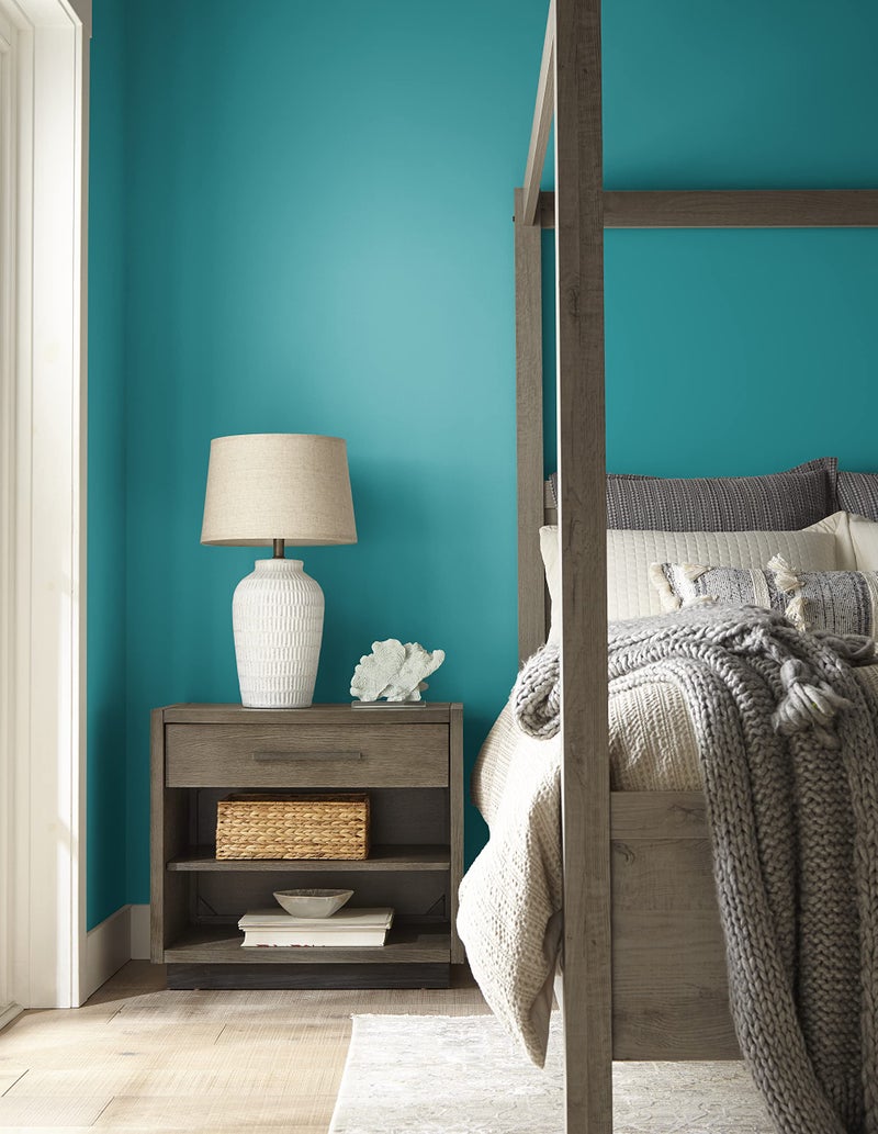 KILZ TRIBUTE Paint & Primer, Interior, Semi-Gloss, True Teal, 1 Gallon - Image 2